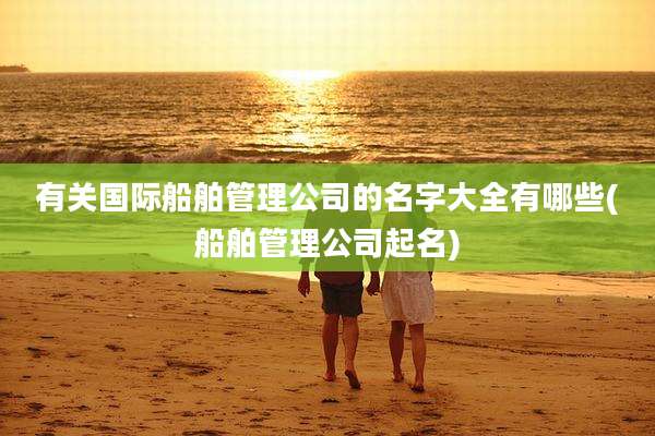 有关国际船舶管理公司的名字大全有哪些(船舶管理公司起名)