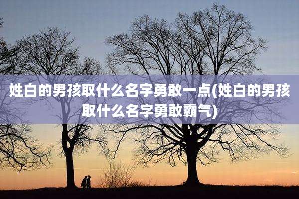 姓白的男孩取什么名字勇敢一点(姓白的男孩取什么名字勇敢霸气)