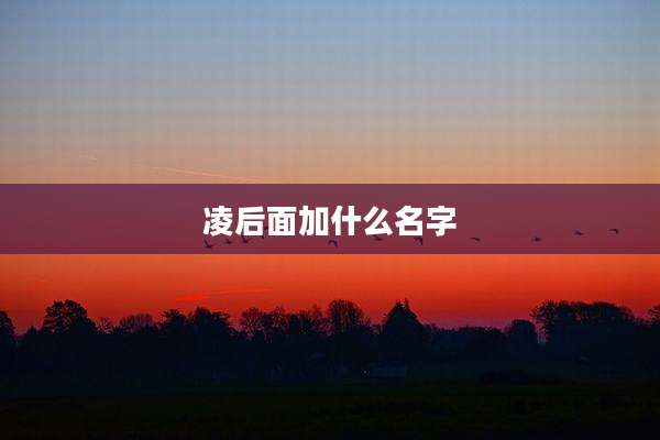 凌后面加什么名字
