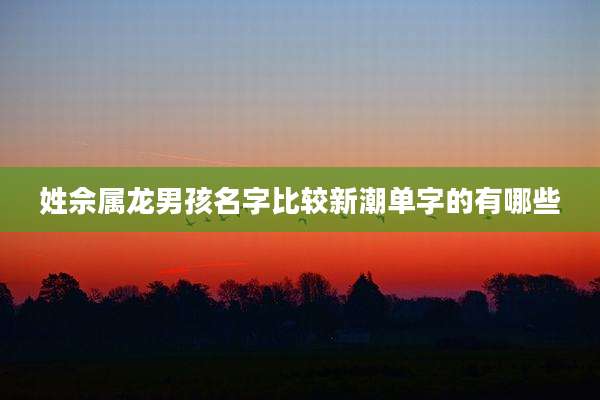 姓佘属龙男孩名字比较新潮单字的有哪些