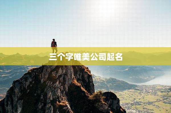 三个字唯美公司起名