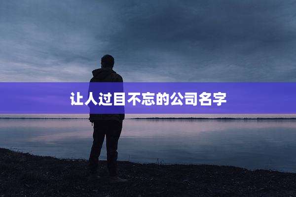 让人过目不忘的公司名字