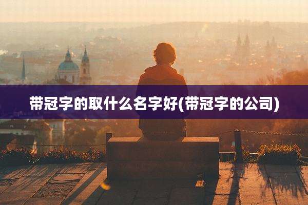 带冠字的取什么名字好(带冠字的公司)