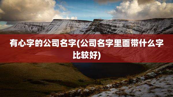 有心字的公司名字(公司名字里面带什么字比较好)
