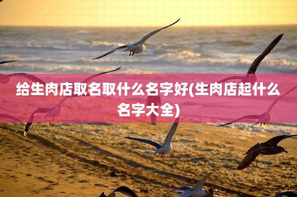 给生肉店取名取什么名字好(生肉店起什么名字大全)