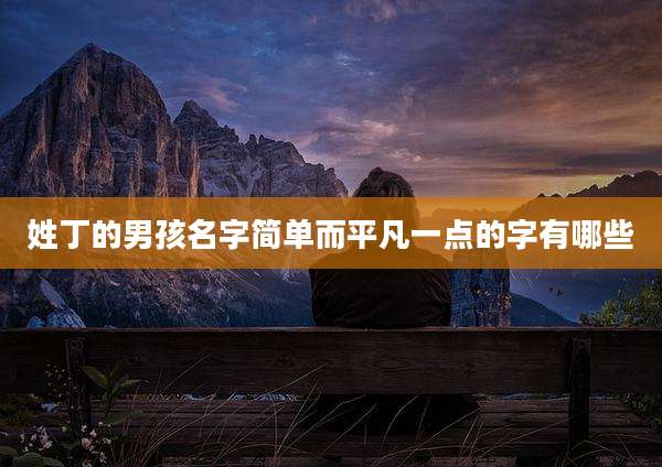 姓丁的男孩名字简单而平凡一点的字有哪些