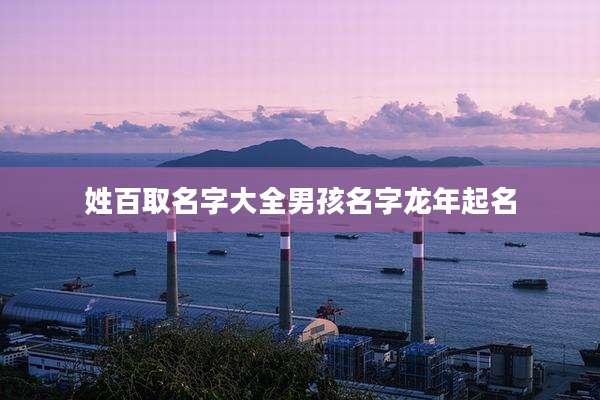 姓百取名字大全男孩名字龙年起名