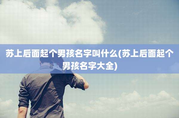 苏上后面起个男孩名字叫什么(苏上后面起个男孩名字大全)
