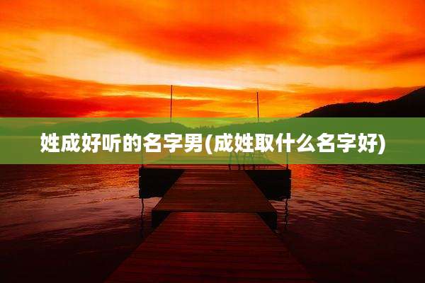 姓成好听的名字男(成姓取什么名字好)