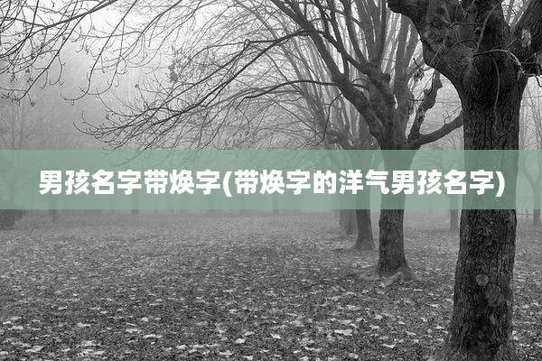 男孩名字带焕字(带焕字的洋气男孩名字)