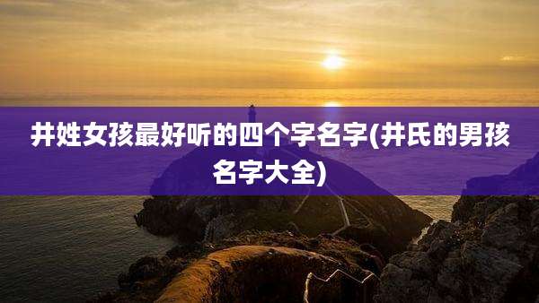 井姓女孩最好听的四个字名字(井氏的男孩名字大全)