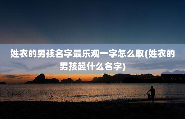 姓衣的男孩名字最乐观一字怎么取(姓衣的男孩起什么名字)