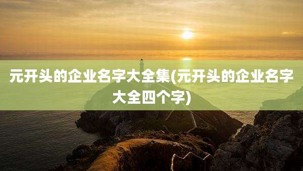 元开头的企业名字大全集(元开头的企业名字大全四个字)