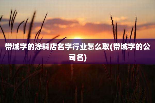 带域字的涂料店名字行业怎么取(带域字的公司名)