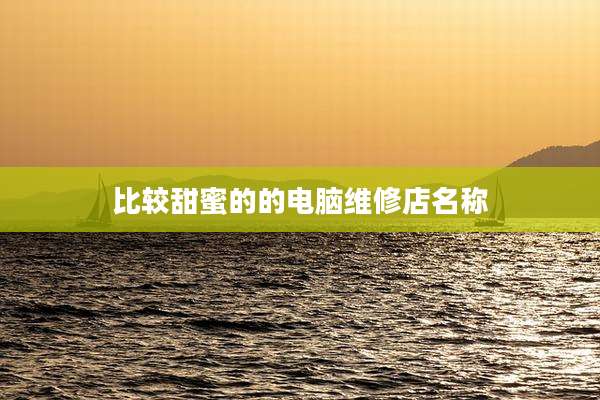 比较甜蜜的的电脑维修店名称