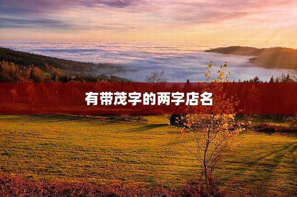 有带茂字的两字店名