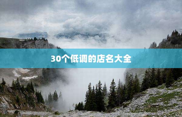 30个低调的店名大全