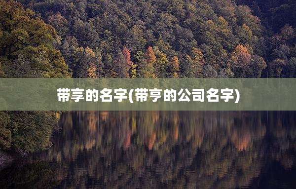 带享的名字(带亨的公司名字)