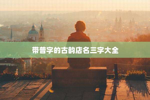带普字的古韵店名三字大全