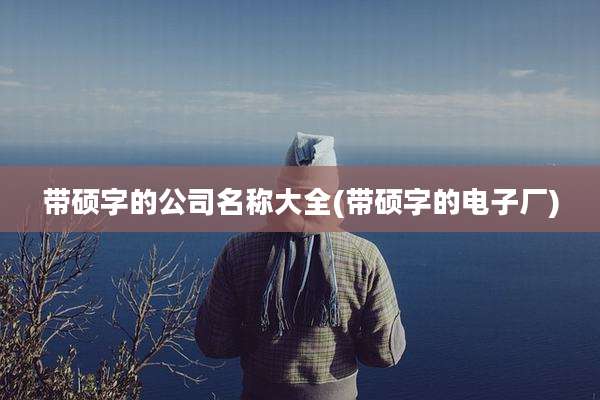 带硕字的公司名称大全(带硕字的电子厂)