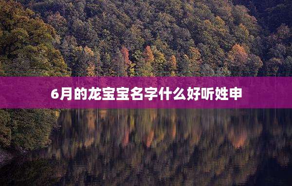 6月的龙宝宝名字什么好听姓申