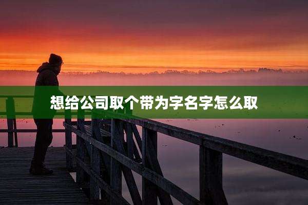 想给公司取个带为字名字怎么取