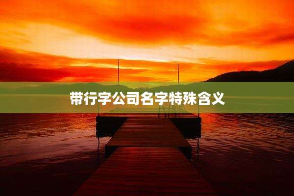 带行字公司名字特殊含义