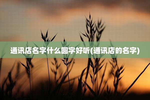 通讯店名字什么圆字好听(通讯店的名字)