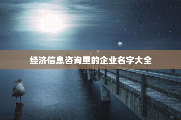 经济信息咨询里的企业名字大全