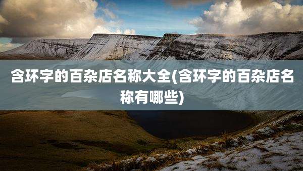 含环字的百杂店名称大全(含环字的百杂店名称有哪些)