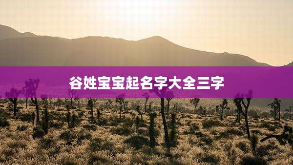 谷姓宝宝起名字大全三字