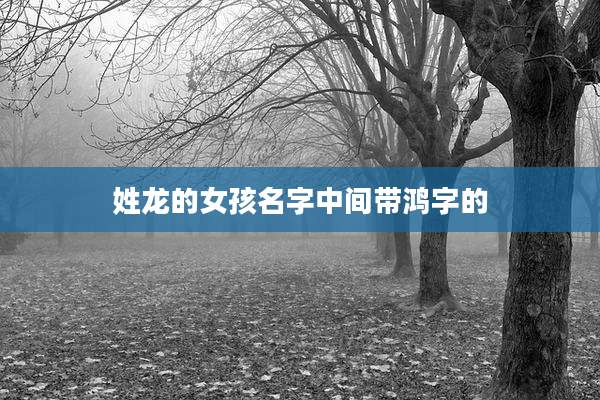 姓龙的女孩名字中间带鸿字的