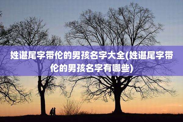 姓谌尾字带伦的男孩名字大全(姓谌尾字带伦的男孩名字有哪些)