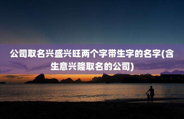 公司取名兴盛兴旺两个字带生字的名字(含生意兴隆取名的公司)