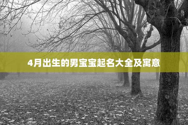 4月出生的男宝宝起名大全及寓意