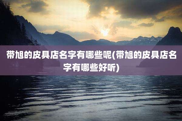 带旭的皮具店名字有哪些呢(带旭的皮具店名字有哪些好听)