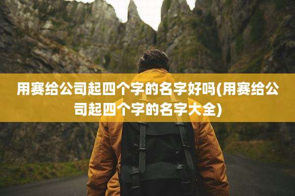 用赛给公司起四个字的名字好吗(用赛给公司起四个字的名字大全)
