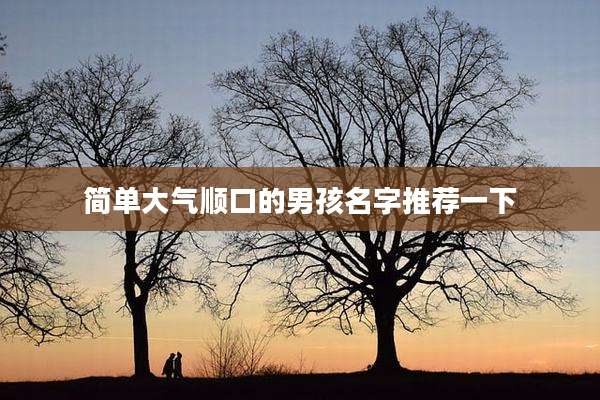 简单大气顺口的男孩名字推荐一下