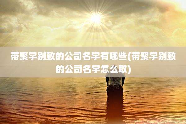 带聚字别致的公司名字有哪些(带聚字别致的公司名字怎么取)