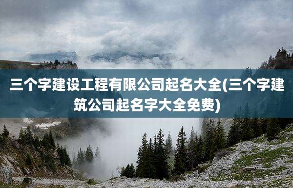 三个字建设工程有限公司起名大全(三个字建筑公司起名字大全免费)