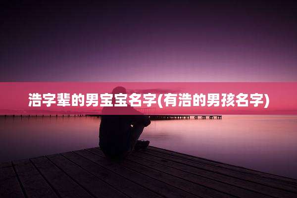 浩字辈的男宝宝名字(有浩的男孩名字)