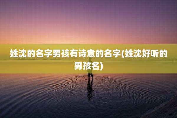 姓沈的名字男孩有诗意的名字(姓沈好听的男孩名)