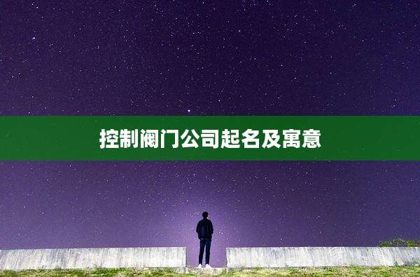 控制阀门公司起名及寓意