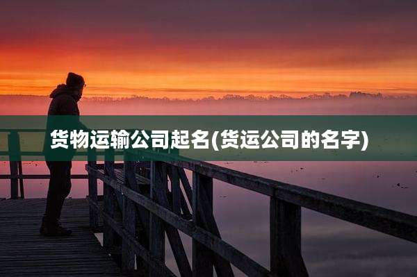 货物运输公司起名(货运公司的名字)