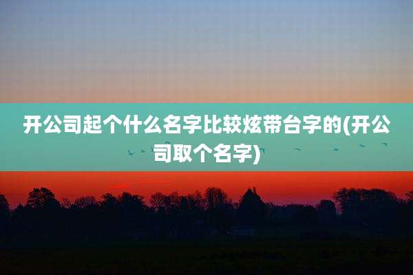 开公司起个什么名字比较炫带台字的(开公司取个名字)
