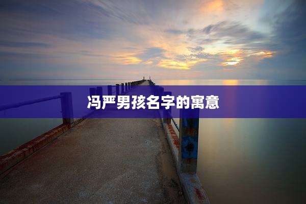冯严男孩名字的寓意