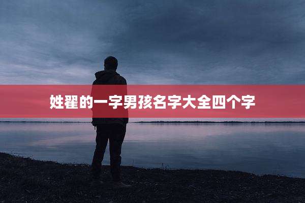 姓翟的一字男孩名字大全四个字