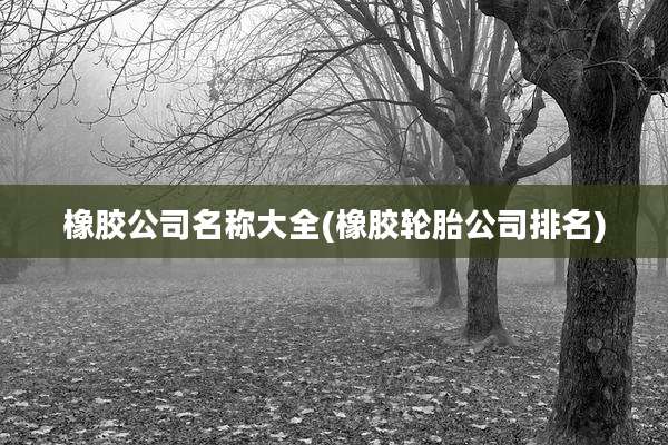 橡胶公司名称大全(橡胶轮胎公司排名)