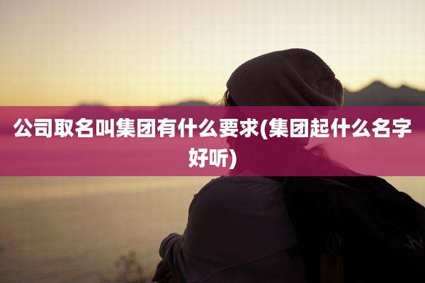公司取名叫集团有什么要求(集团起什么名字好听)
