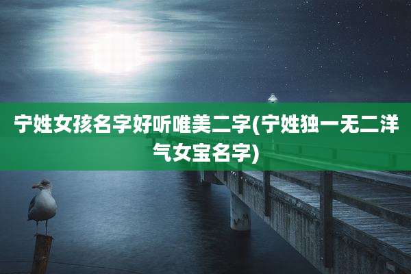 宁姓女孩名字好听唯美二字(宁姓独一无二洋气女宝名字)